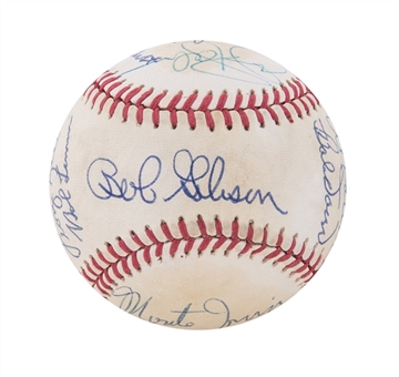 Hall of Famers Multi Signed ONL Feeney Baseball With 16 Signatures (Beckett)